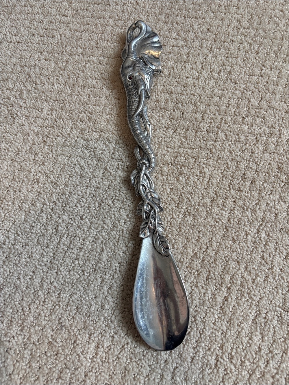 Arthur Court Ornate Elephant Handle Silver Shoe Horn - Decorative Home Accent